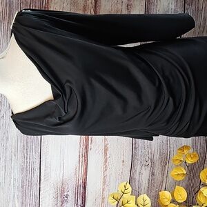 MICHAEL MICHAEL KORS BLACK COWL NECK 3/4 SPLIT SLEEVE PULLOVER TOP BLOUSE